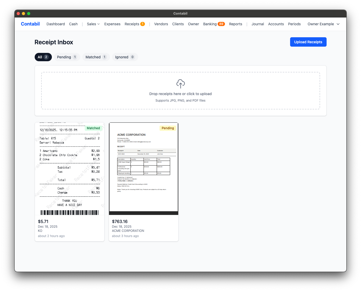 Isafi receipt management with AI extraction