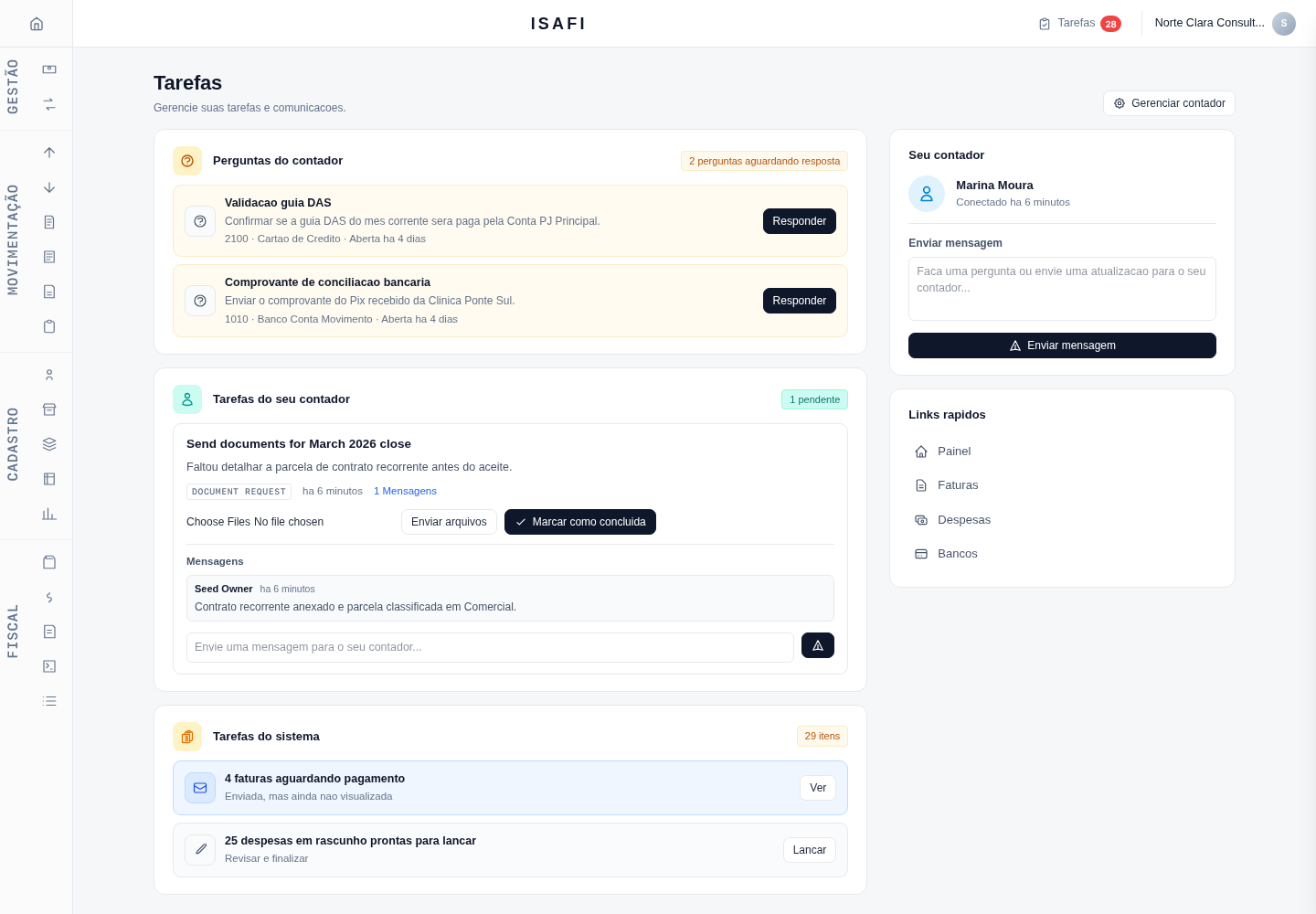Isafi tasks page - manage accountant requests and system tasks